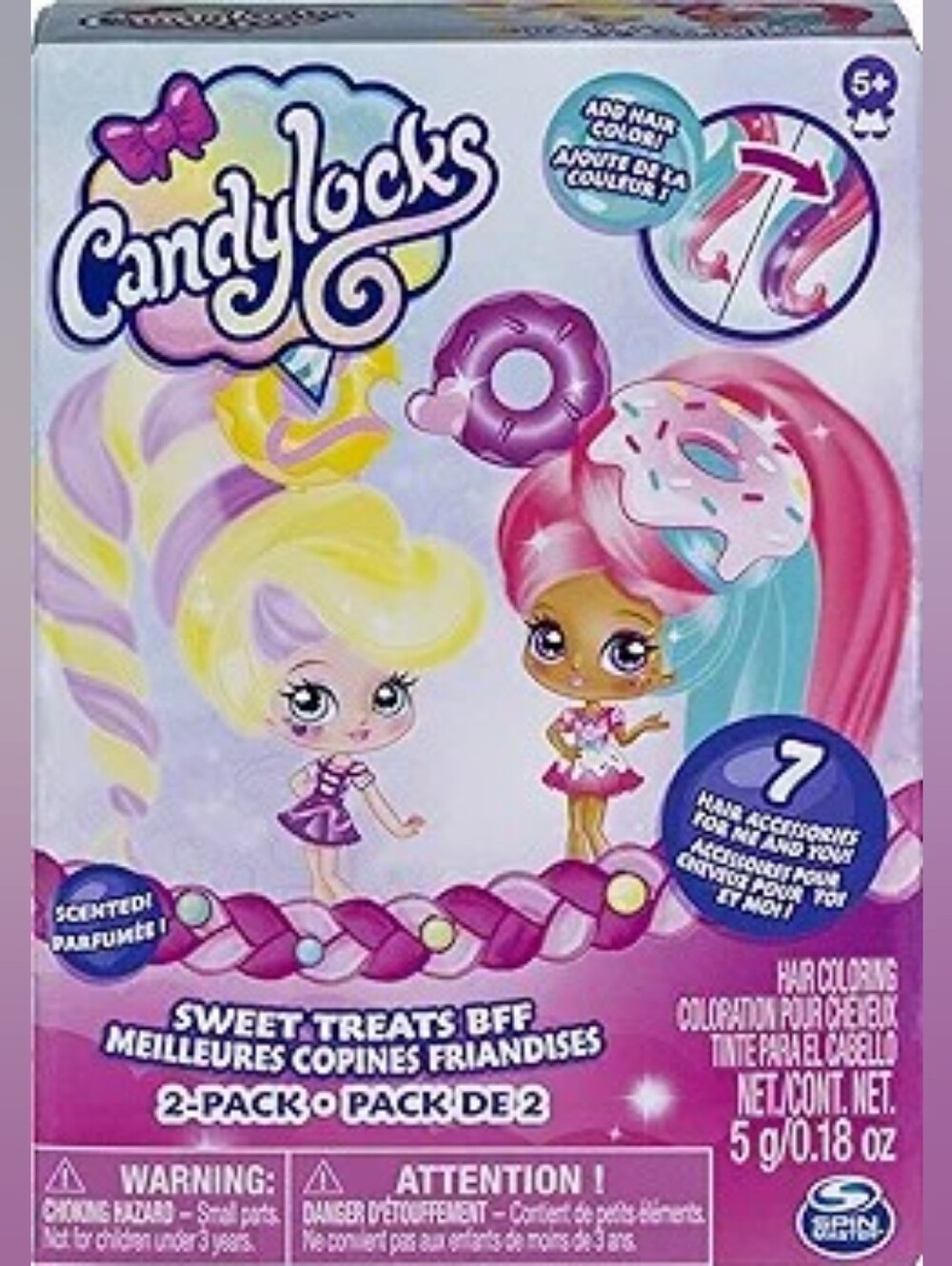 CandyLocks Sweet Treats BFF Hair Color Accessories – Pink, Purple, Yellow, Blue